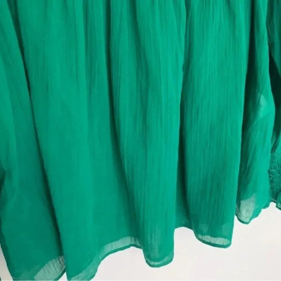 Maje LAFYR Top Blouse Green Long Sleeve Smocked  Off Shoulder M - Picture 12 of 16